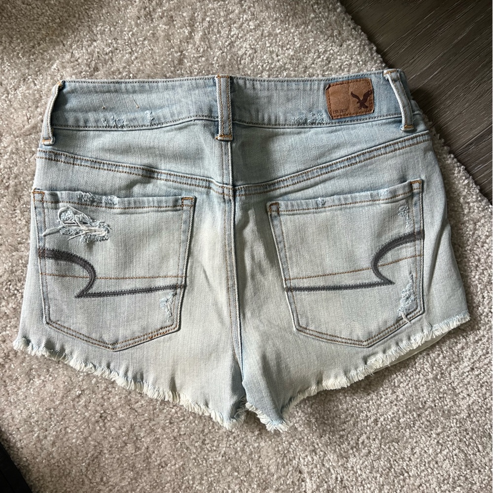 AE High Rise Shortie Distressed Shorts - Picture 3 of 6